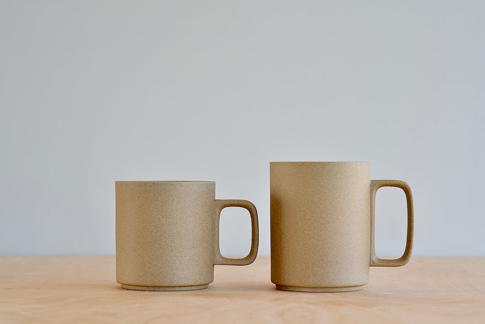 Hasami Mug Large 21 and Medium 20  in Natural porcelain.
