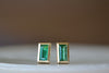 Elongated Emerald Studs by Elizabeth Street.