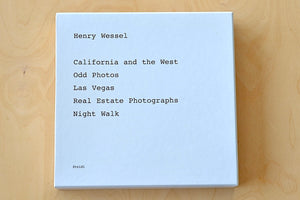 V Book Henry Wessel Steidl Five Books Slipcase From renowned photographer Henry Wessel come five photo stories on the landscape of Southern California and the American West taken between the 1970s and the early 2000s. California and the West, Odd Photos, Las Vegas, Real Estate Photographs and Night Walk are slipcased in this first collaboration with Steidl. A mint and out of print five book set in slipcase are available.