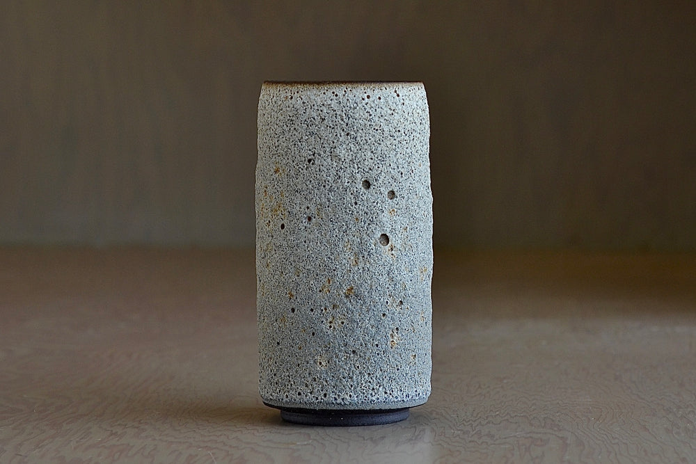 Gray to white Cyliner ceramic vase by Heather Rosenman.