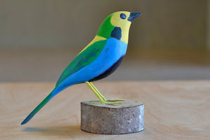 Decorative Wood bird from Brazil - multicolor