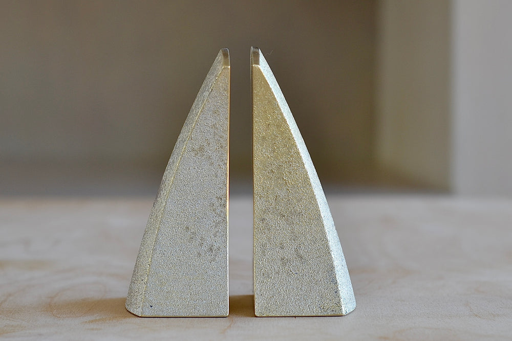 Alternate view of Japanese Brass Bookends made in Toyama.