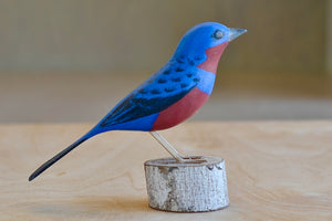 Decorative Wood bird from Brazil - Crejoa Banded Cotinga.