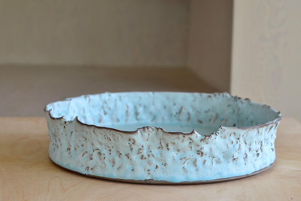 Hyejeong Kim Torn Bowl in Celadon Blue. 