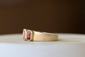 Side view of triple sapphire band by Elizabeth Street