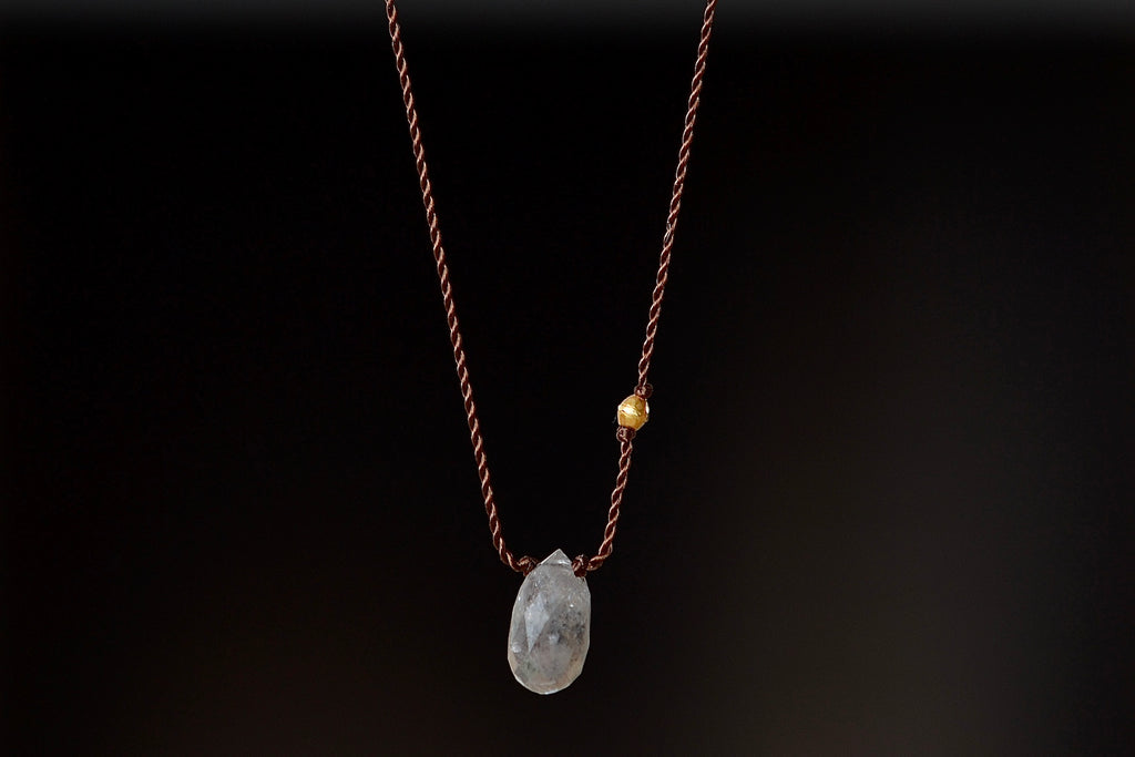 Diamond and 18K Bead Necklace by Margaret Solow from alternate side.