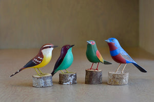 A selection of beautifully made fair trade Birds from Brazil.  Modeled after birds from the region, this artisan makes them from reclaimed wood and supports his family by their production.