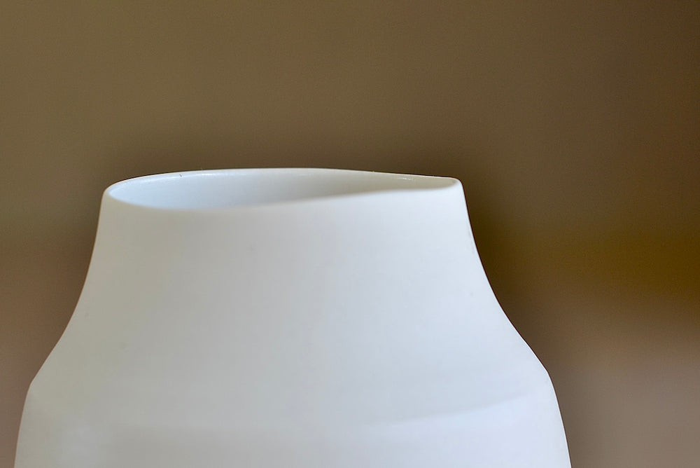 Detail of Lilith Rocket Neck Vase in porcelain.