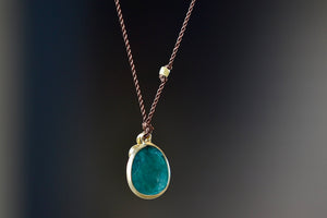 Back of Grandidierite and Sapphire Pendant Necklace designed by Margaret Solow.