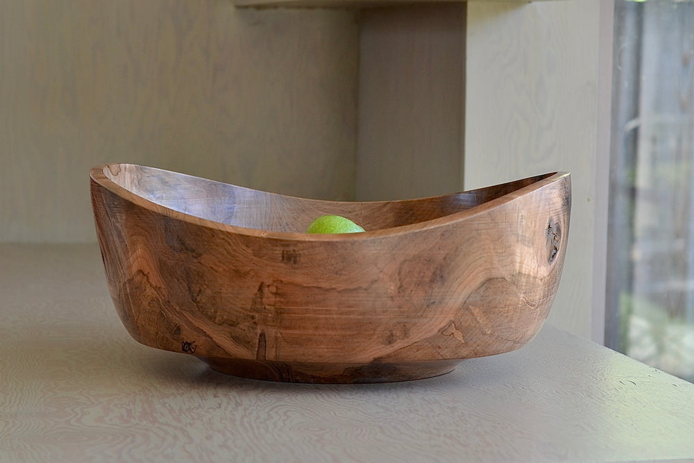 Large Circle Factory Bowl in Maple 18 x 7 is a large turned wood bowl in natural Maple by George Peterson. Made from salvaged wood in North Carolina. 