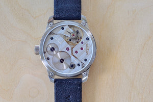 Back of 42mm Standard Issue Field Watch Black Dial watch.