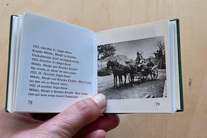 Image from A rare and out of print Andre Kertesz miniature photo book bound in green velvet with gilt lettering that was published by  Szentendre in 1987 with text in Hungarian, German, English and French.