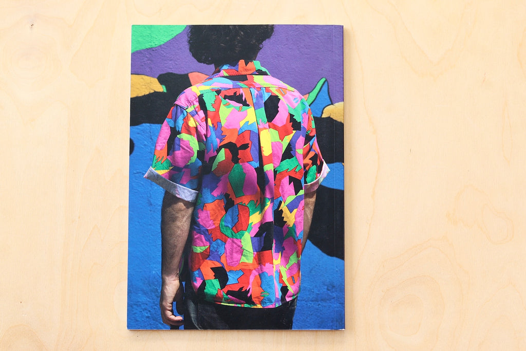 Back cover of Matthew Spiegelman's JAMS, showing Brion Brionson in a bold shirt.