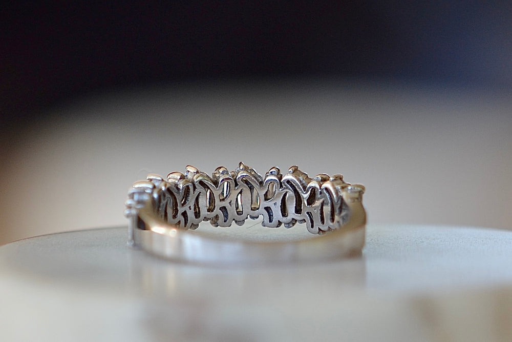 The Alternating Diamond Half Eternity Band from the back.