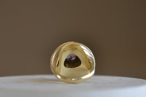Back view of view of the small petite lollipop ring  in trolleite and spinel by Retrouvai.