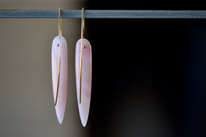 Alternate view of feather earrings by Rachel Atherley.