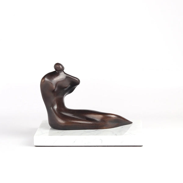 Seated reclining woman sculpture in bronze  Modern Seated Woman by Anne Ricketts.