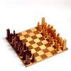 Vintage Anri Elsinore Chess set on white background.