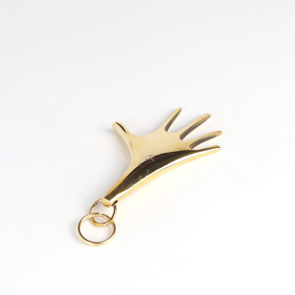 Werkstätte Carl Auböck #5732 brass keyring called large hand 10cm or 4 inches.