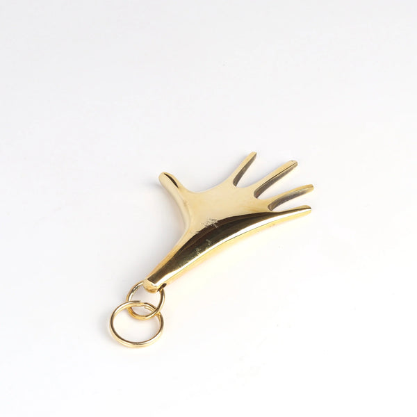 Werkstätte Carl Auböck #5732 brass keyring called large hand 10cm or 4 inches.