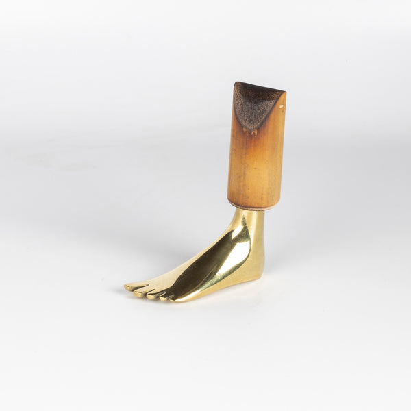 Werkstette Carl Aubock Corkscrew 4275 Foot in polished brass on white available at OK Los Angeles. 