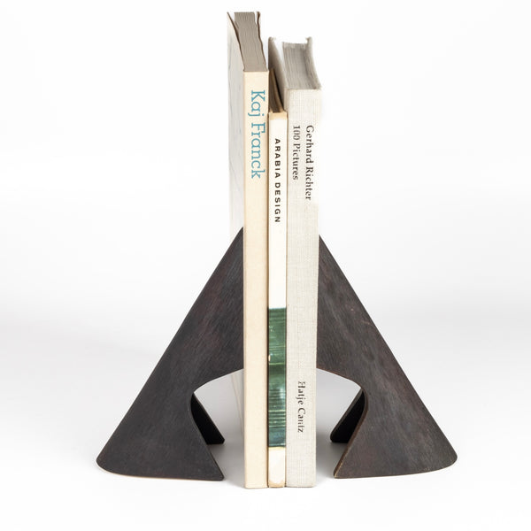 Aubock Bookends 4099 Wedge All Patina designed by Carl Auböck and handmade in Austria. Founded in 1906, the workshop is still owned and operated by the Auböck family (by Carl IV and V) from its original home, in a Vienna townhouse. OK has the largest selection of current Werkstätte Auböck production in the US and in stock, ready to ship.