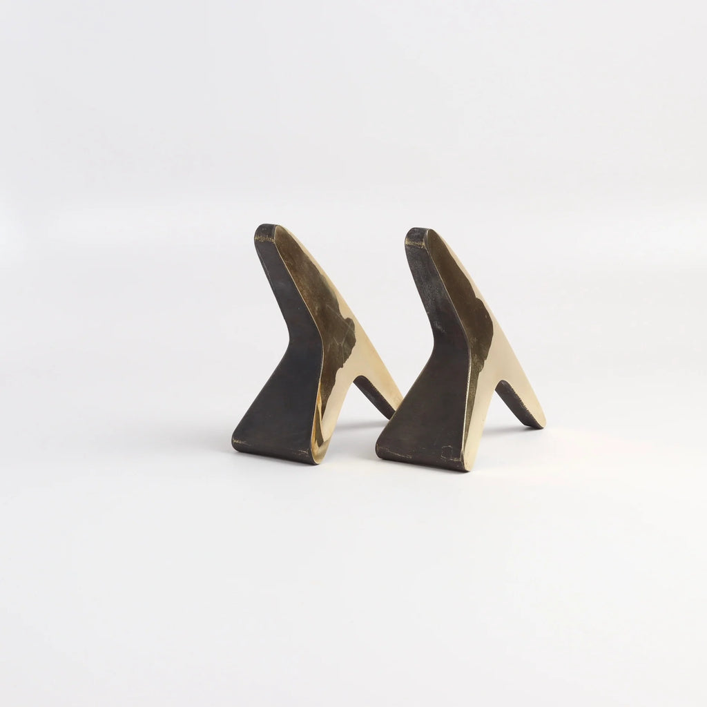 Alternate angle on Aubock Bookends 3847 T Polished.