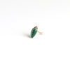 Malachite Scarab stud earring by Bibi Van Der Velden on white background.