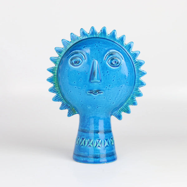 New production of Bitossi Rimini Blue Sun designed by Aldo Longi on white background.