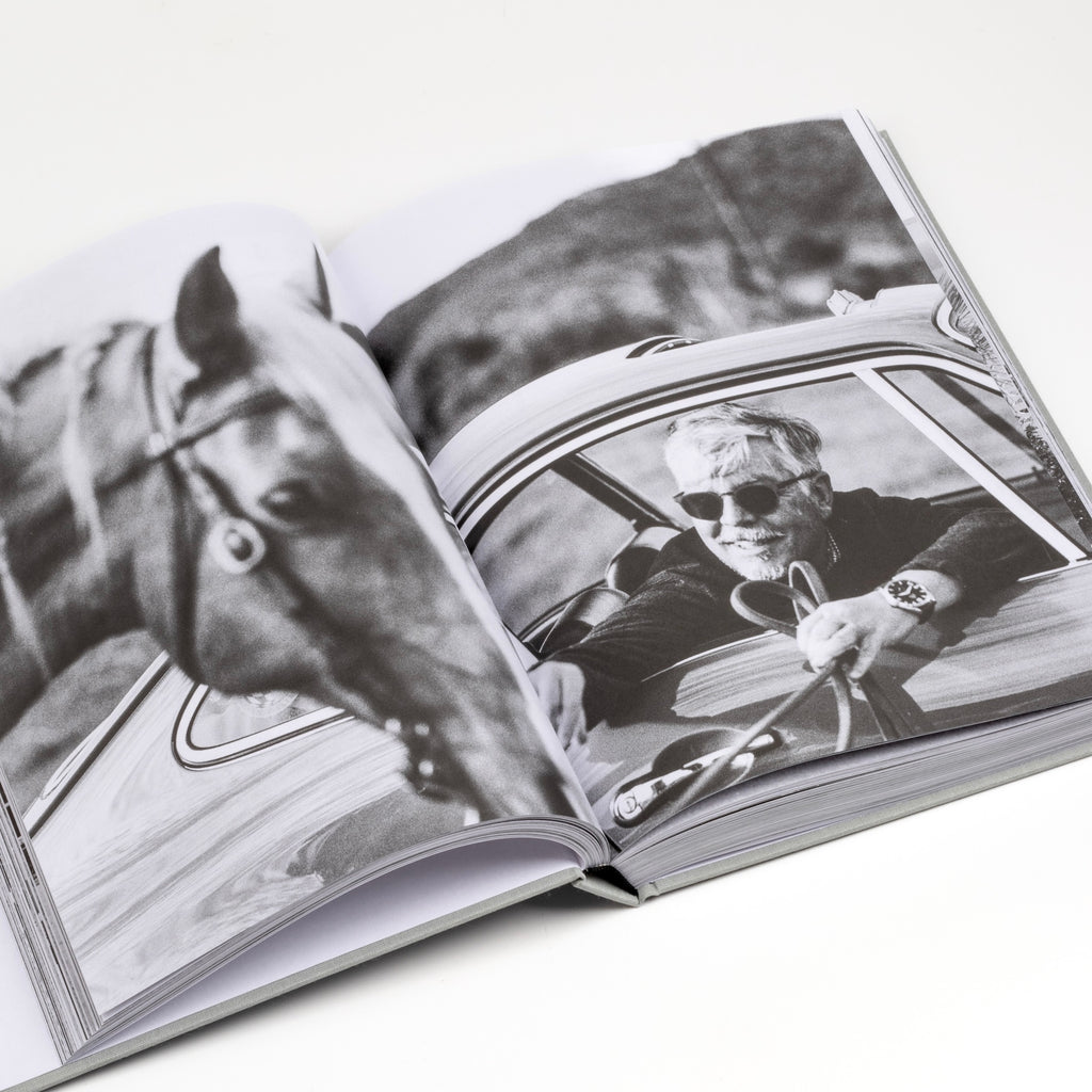 Page from Bart Kuykens 10th Anniversary photo book on orsche drivers and their cars.