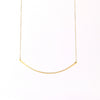 Horizontal Fringe Necklace by Carla Caruso is a  single elongated and shaped fringe bar hangs on an 13.5" chain in 14k yellow gold with satin finish. 