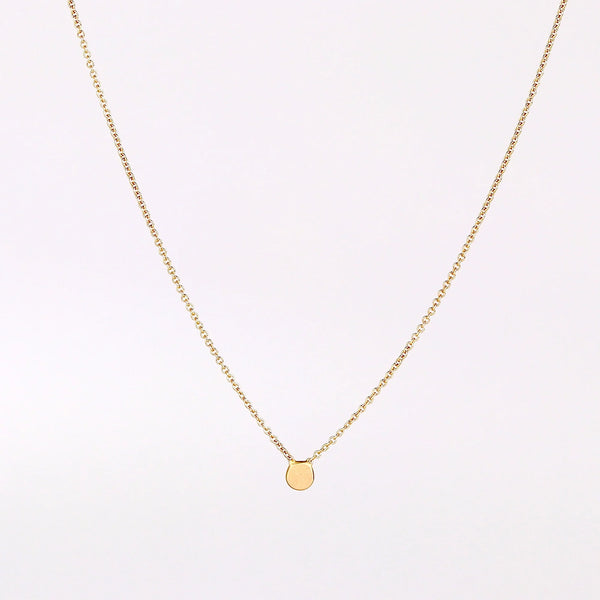 Carla Caruso Not So Itty Dot Necklace on 16" or 21" chain in matte 14k yellow gold fixed inline flat and hammered.