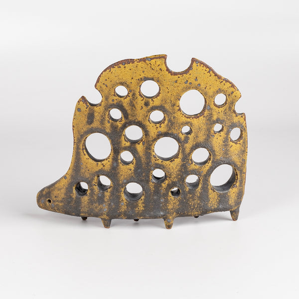 Other side of ceramic Creature 9 by Carol Horst.