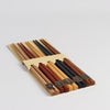 Japanese Style Chopsticks each in different type of wood. Set of five.