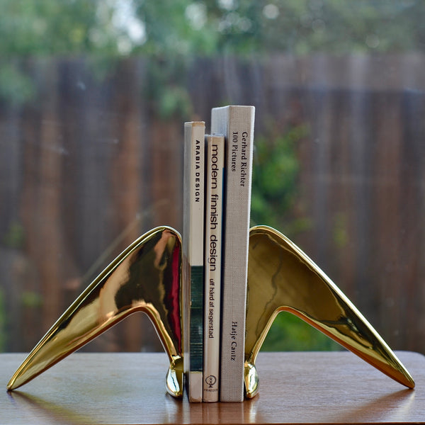 Aubock Bookends 4630 Hook in polished brass. 