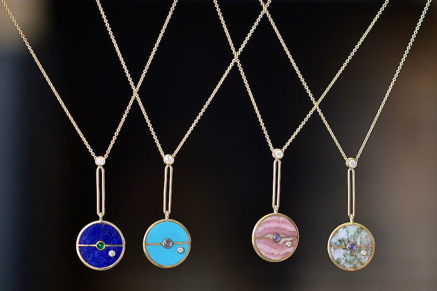 Compass Pendant Necklaces by Retrouvai.