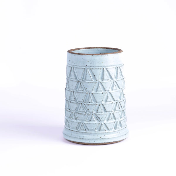 A one of a kind Irving Place Studio (IPS) ceramic Vase made and signed by Dora De Larios (1933-2018) on white background.