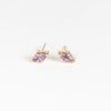 Eagle Claw Stud Earrings in Purple Sapphire by Elizabeth Street Jewelry are Marquise Sapphire Stud Earrings in violet purple to lilac that are bezel set marquise cut sapphires in a four prong eagle claw setting with post closure in 14k satin gold form these elegant everyday studs.