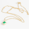 Full view of off-Set Emerald Pendant Necklace by Elizabeth Street Jewelry
