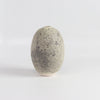 Heather Rosenman oval ceramic vase in gray to white volcanic glaze on white background.