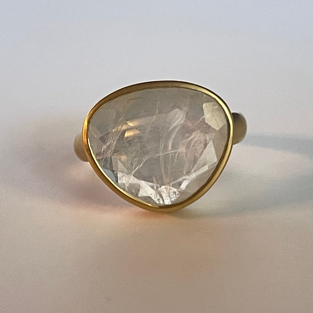 Shop shot of Rainbow Moonstone ring.