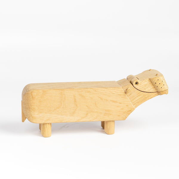 Kay Bojesen Hippo in natural wood.