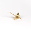 Kaylin Hertel single Lotus Stud earring in 14k yellow gold on white background.