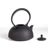 Cast Iron Kettle Nambu Large by Kukan Chuzo with lid on the side is made in traditional Nambu Tetsubin style.