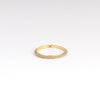 Lizzie Mandler Pave Petite Knife Edge Band with white diamonds on top and bottom in 18k yellow gold on white background.