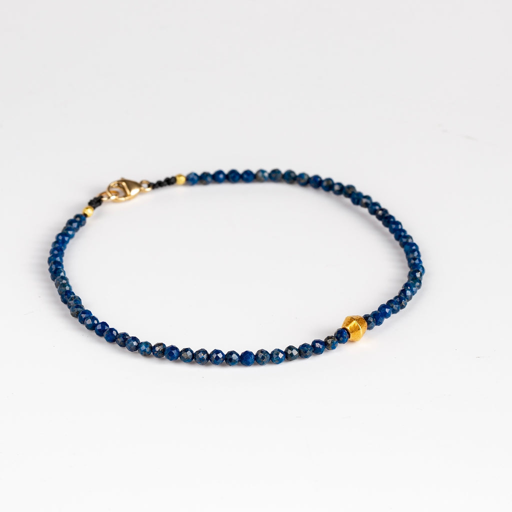 Lapis Lazuli and 18k bead bracelet by Margaret Solow.