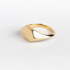 Side view of Hexagonal Reflection Signet ring by Makiko Wakita. 
