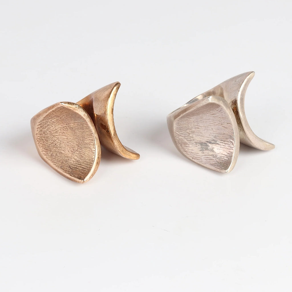 Monica Castiglioni Pino 07 Rings in bronze and silver.