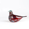 OIva Toikka Ruby Red Bird Dove in glass with red speckled design from Iittala. 