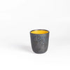 One  Kiln Petit Cup Ash + Yellow on white background.